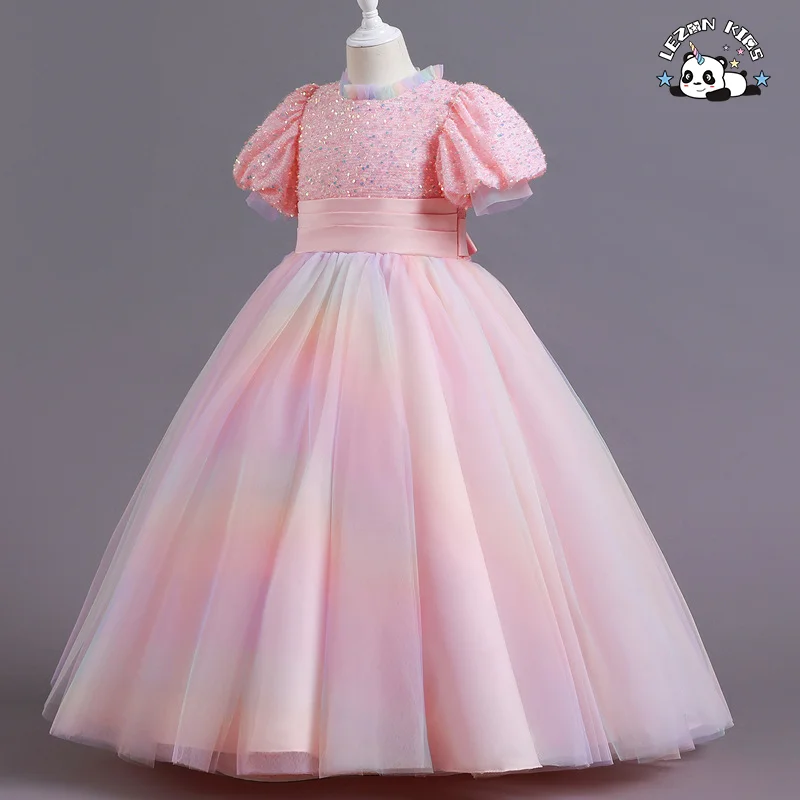 LEZONKIDS - Flower Girl Beading Tutu Dress for Kids Baby Princess Wedding Bridesmaid Birthday Party Pageant Baptism Dresses